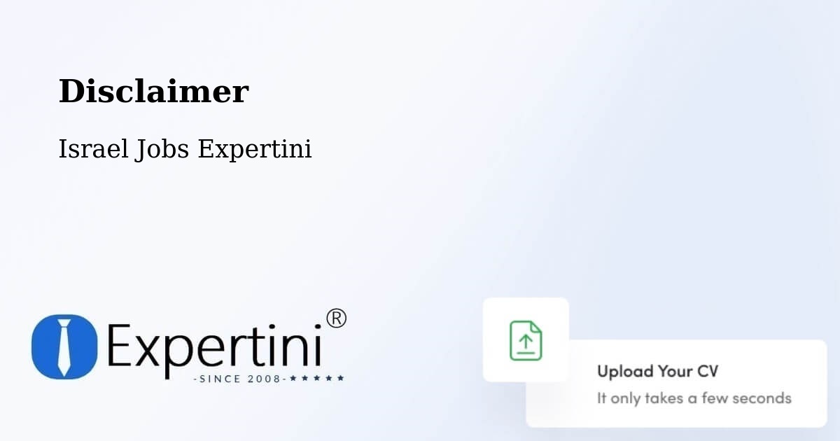 Disclaimer – Nazareth - Israel Jobs Expertini